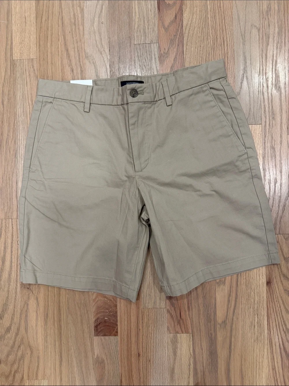 Banana Republic Men’s Khaki Flat Front Chino Shorts Casual Stretch Size 33